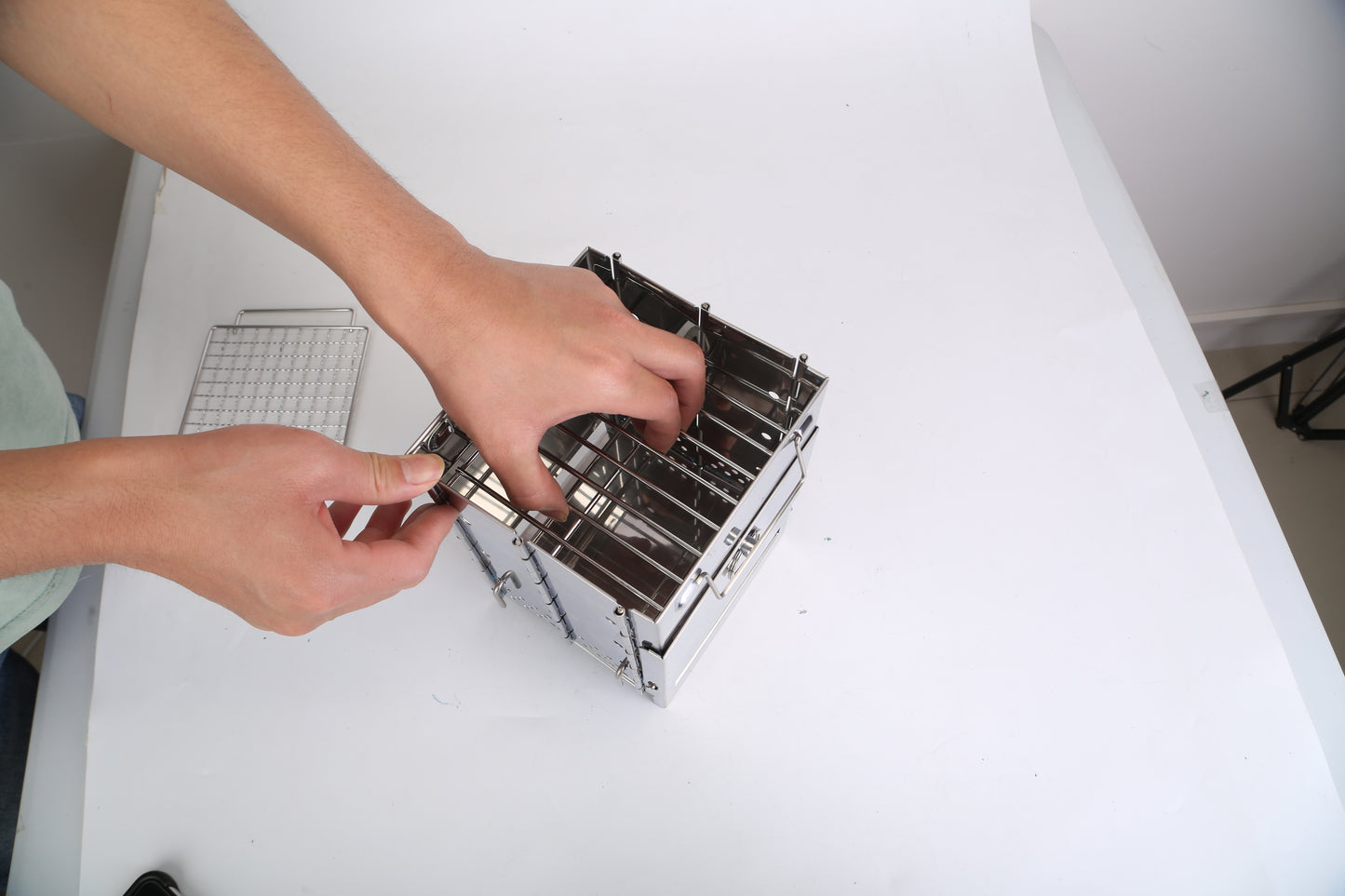 Portable Folding Camping Stove | Stainless Steel Wood & Charcoal Outdoor Cooker
